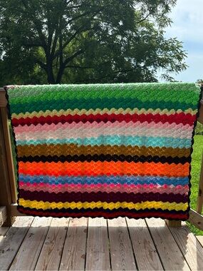 🧶  Afghan, vintage, multicolor